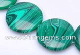 CMA08 15.5 inches 25mm coin imitate malachite beads wholesale