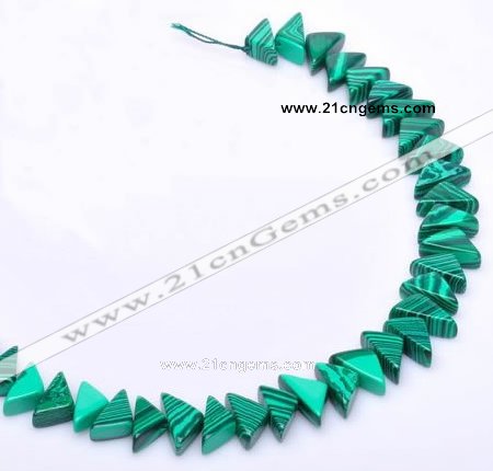 CMA12 7*8*16mm triangle imitate malachite beads Wholesale