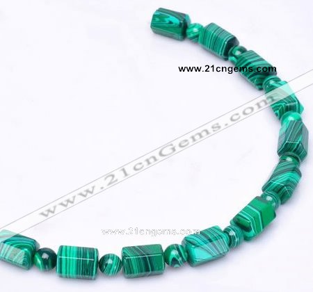 CMA14 8mm round & 10*14mm barrel shape imitate malachite beads