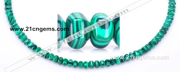 CMA15 4*6mm roundel imitate malachite gemstone beads Wholesale