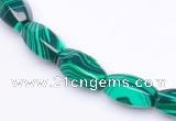 CMA25 8*14mm faceted drum imitate malachite beads Wholesale