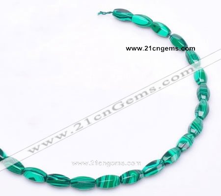 CMA25 8*14mm faceted drum imitate malachite beads Wholesale