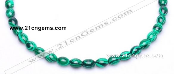 CMA27 15.5 inches 8*10mm rice imitate malachite beads Wholesale