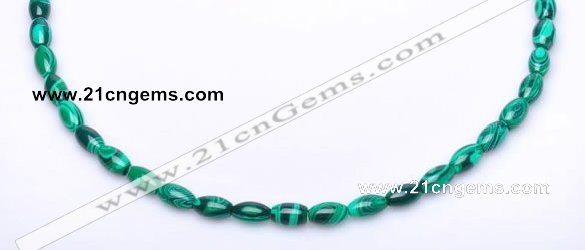 CMA28 15.5 inches 5*10mm rice imitate malachite beads Wholesale