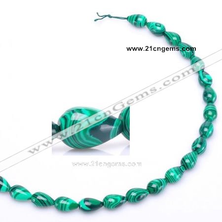 CMA30 8*12mm teardrop imitate malachite beads wholesale