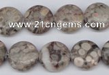 CMB09 15.5 inches 16mm flat round natural medical stone beads