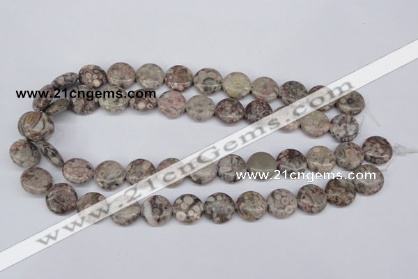 CMB09 15.5 inches 16mm flat round natural medical stone beads