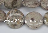 CMB11 15.5 inches 20mm flat round natural medical stone beads