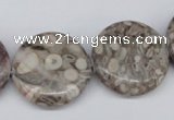 CMB12 15.5 inches 25mm flat round natural medical stone beads