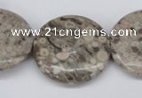 CMB14 15.5 inches 30mm flat round natural medical stone beads