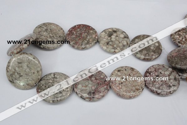 CMB15 15.5 inches 40mm flat round natural medical stone beads