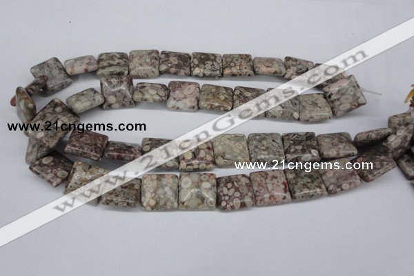 CMB21 15.5 inches 18*18mm square natural medical stone beads