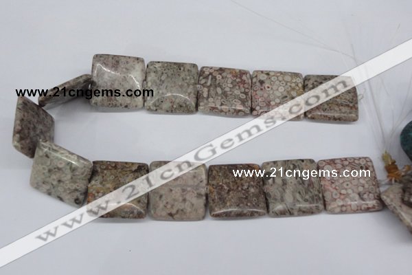 CMB24 15.5 inches 30*30mm square natural medical stone beads