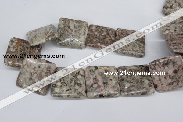 CMB25 15.5 inches 40*40mm square natural medical stone beads