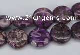 CMB30 15.5 inches 14mm flat round dyed natural medical stone beads