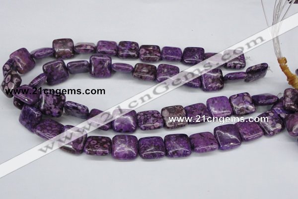 CMB38 15.5 inches 16*16mm square dyed natural medical stone beads