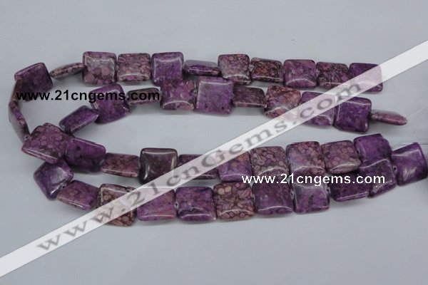 CMB39 15.5 inches 18*18mm square dyed natural medical stone beads