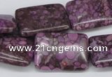 CMB41 15.5 inches 18*25mm rectangle dyed natural medical stone beads