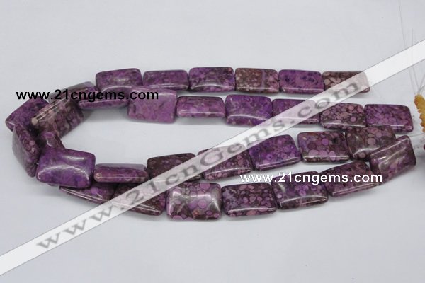 CMB41 15.5 inches 18*25mm rectangle dyed natural medical stone beads