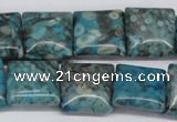 CMB52 15.5 inches 16*16mm square dyed natural medical stone beads