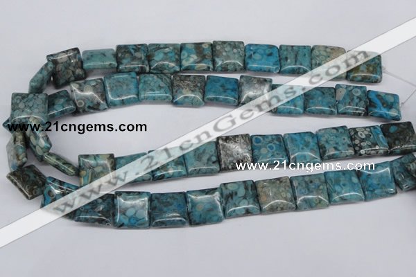 CMB52 15.5 inches 16*16mm square dyed natural medical stone beads