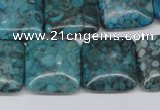 CMB53 15.5 inches 18*18mm square dyed natural medical stone beads