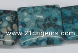 CMB55 15.5 inches 30*30mm square dyed natural medical stone beads