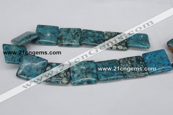 CMB55 15.5 inches 30*30mm square dyed natural medical stone beads