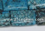 CMB59 15.5 inches 20*30mm rectangle dyed natural medical stone beads