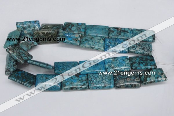 CMB59 15.5 inches 20*30mm rectangle dyed natural medical stone beads