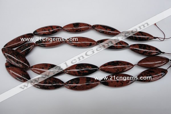 CME01 15.5 inches 15*40mm marquise mahogany obsidian beads