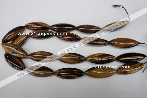 CME03 15.5 inches 15*40mm marquise yellow tiger eye stone beads