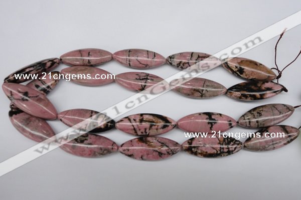 CME08 15.5 inches 15*40mm marquise rhodonite gemstone beads