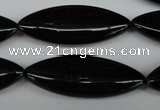 CME10 15.5 inches 15*40mm marquise black agate gemstone beads