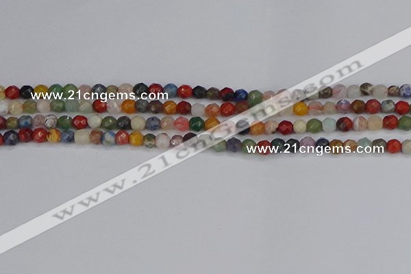 CME100 15.5 inches 4mm faceted round mixed gemstone beads