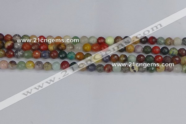 CME101 15.5 inches 6mm faceted round mixed gemstone beads