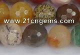 CME104 15.5 inches 12mm faceted round mixed gemstone beads