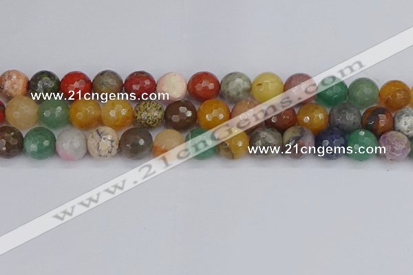 CME104 15.5 inches 12mm faceted round mixed gemstone beads