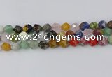 CME109 15.5 inches 12mm faceted nuggets mixed gemstone beads