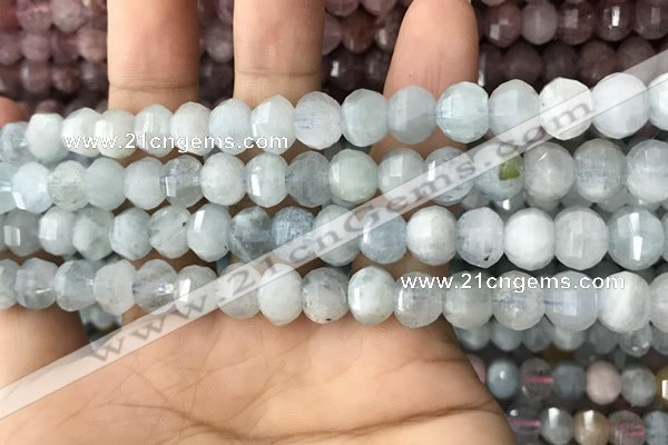 CME202 15.5 inches 7*9mm - 8*10mm pumpkin aquamarine beads