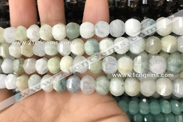 CME203 15.5 inches 7*9mm - 8*10mm pumpkin aquamarine beads