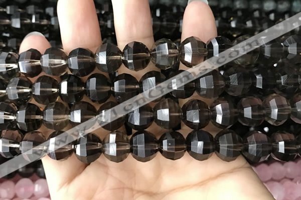 CME242 15.5 inches 10*11mm - 10*12mm pumpkin smoky quartz beads