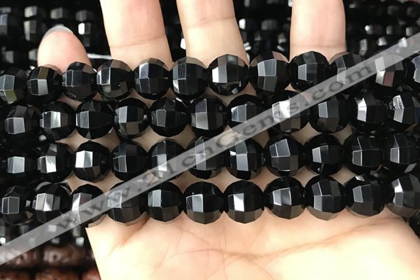 CME243 15.5 inches 10*11mm - 10*12mm pumpkin black quartz beads