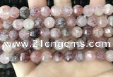 CME252 15.5 inches 7*9mm - 8*10mm pumpkin strawberry quartz beads