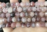 CME253 15.5 inches 10*11mm - 11*12mm pumpkin strawberry quartz beads
