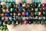 CME256 15.5 inches 7*9mm - 8*10mm pumpkin mixed tiger eye beads