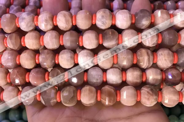 CME303 15.5 inches 8*11mm - 9*12mm pumpkin moonstone beads