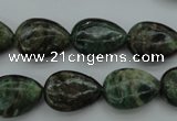 CME31 15.5 inches 12*16mm flat teardrop emerald gemstone beads