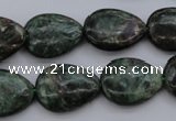 CME32 15.5 inches 15*20mm flat teardrop emerald gemstone beads