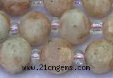 CME347 15 inches 8mm pumpkin sunstone beads